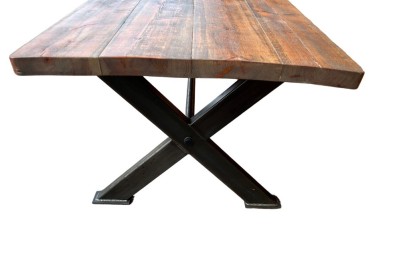 Pine Table on X-Frame Base